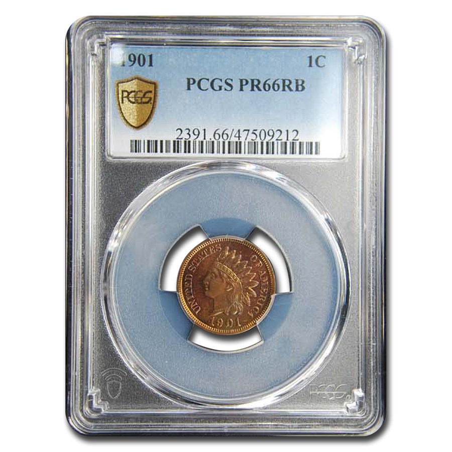 1901 Indian Head Cent PR-66 PCGS (Red/Brown)