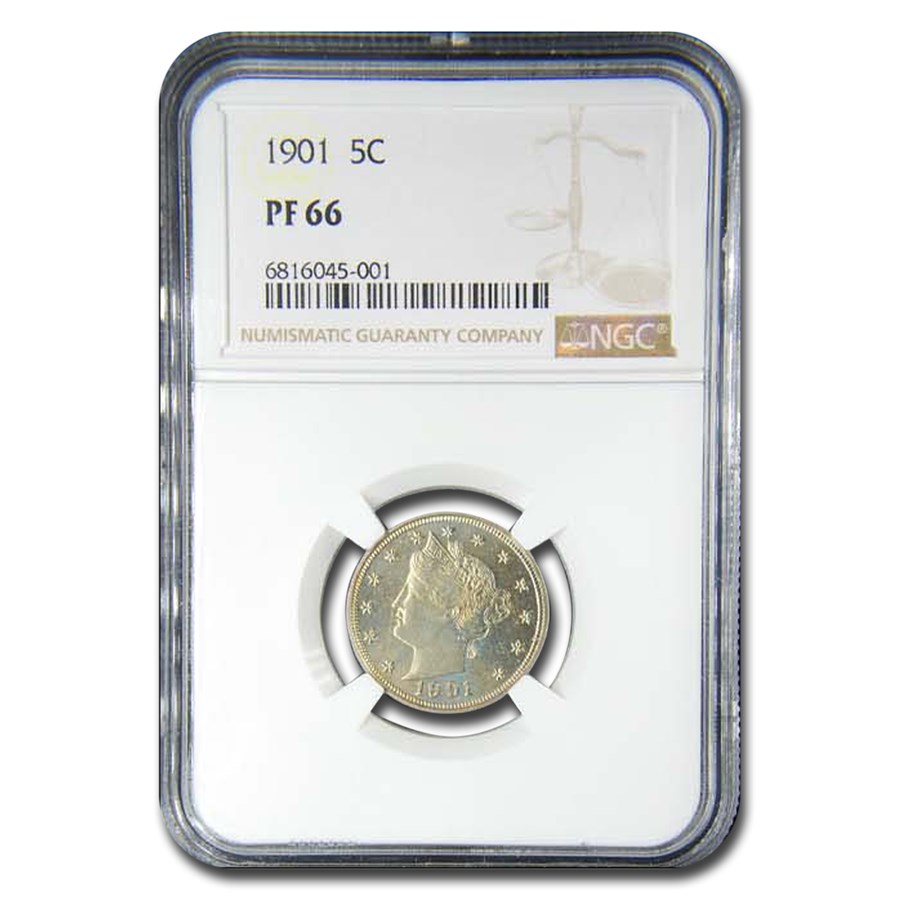 1901 Liberty Head Nickel PF-66 NGC