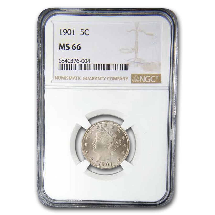 1901 Liberty Head V Nickel MS-66 NGC