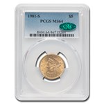 1901-S $5 Liberty Gold Half Eagle MS-64 PCGS CAC