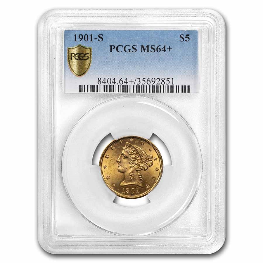 Buy 1901-S $5 Liberty Gold Half Eagle MS-64+ PCGS | APMEX