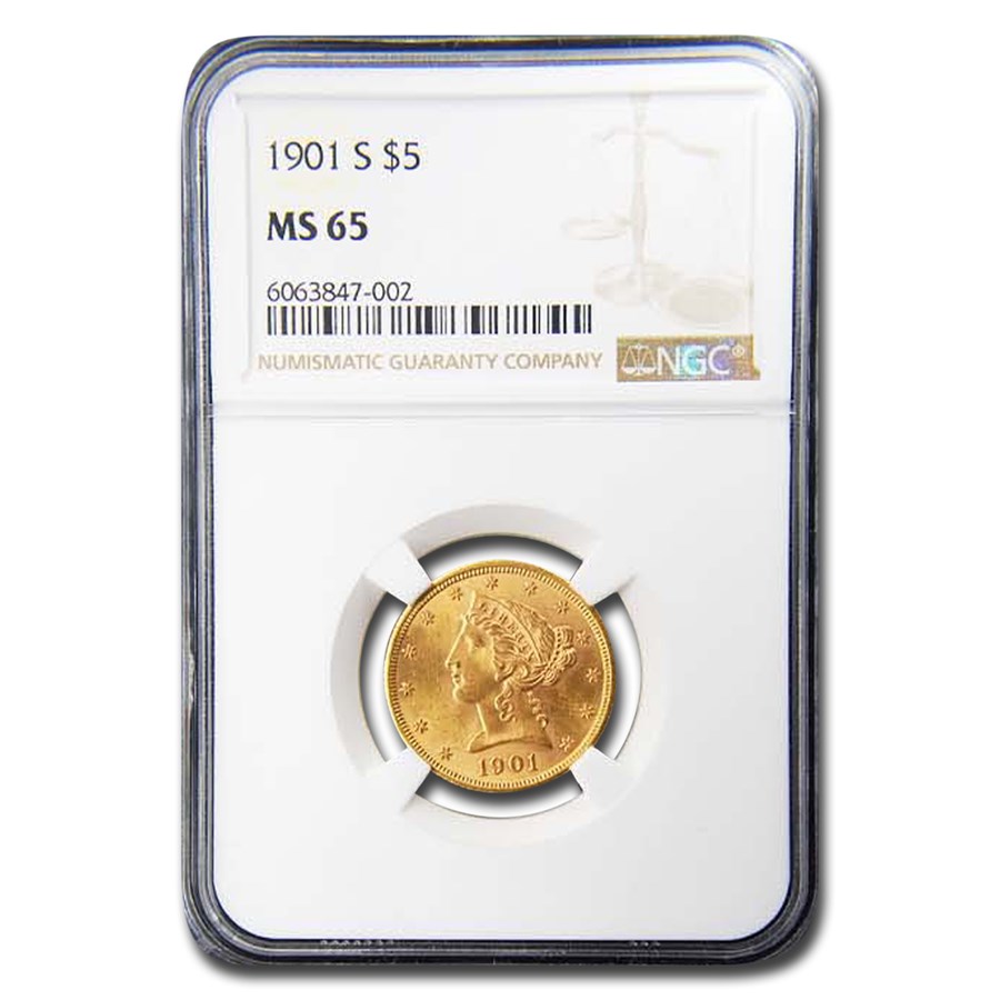 1901-S $5 Liberty Gold Half Eagle MS-65 NGC