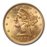 1901-S $5 Liberty Gold Half Eagle MS-65 PCGS CAC