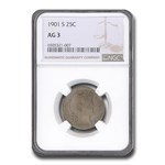 1901-S Barber Quarter AG-3 NGC