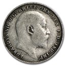 1902-1910 Great Britain Silver 3 Pence Edward VII Avg Circ