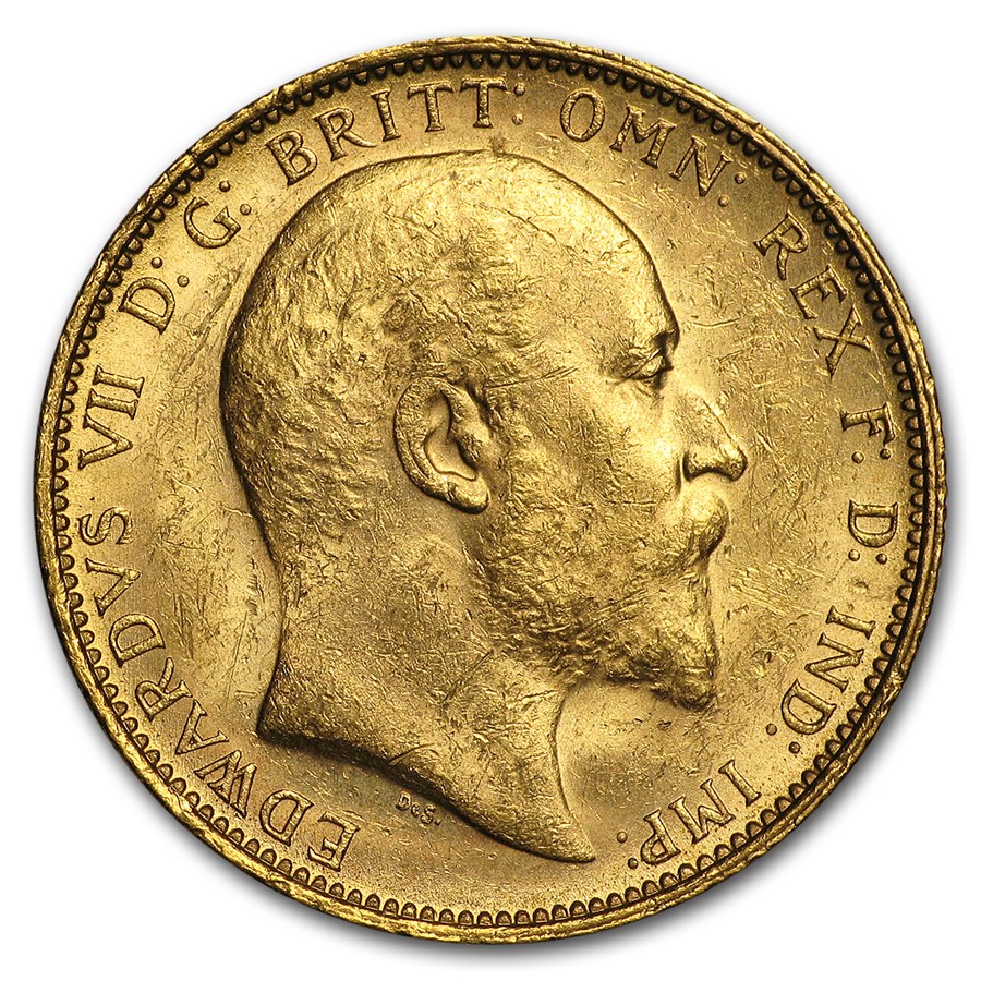 1902-1910-S Australia Gold Sovereign Edward VII Avg Circ