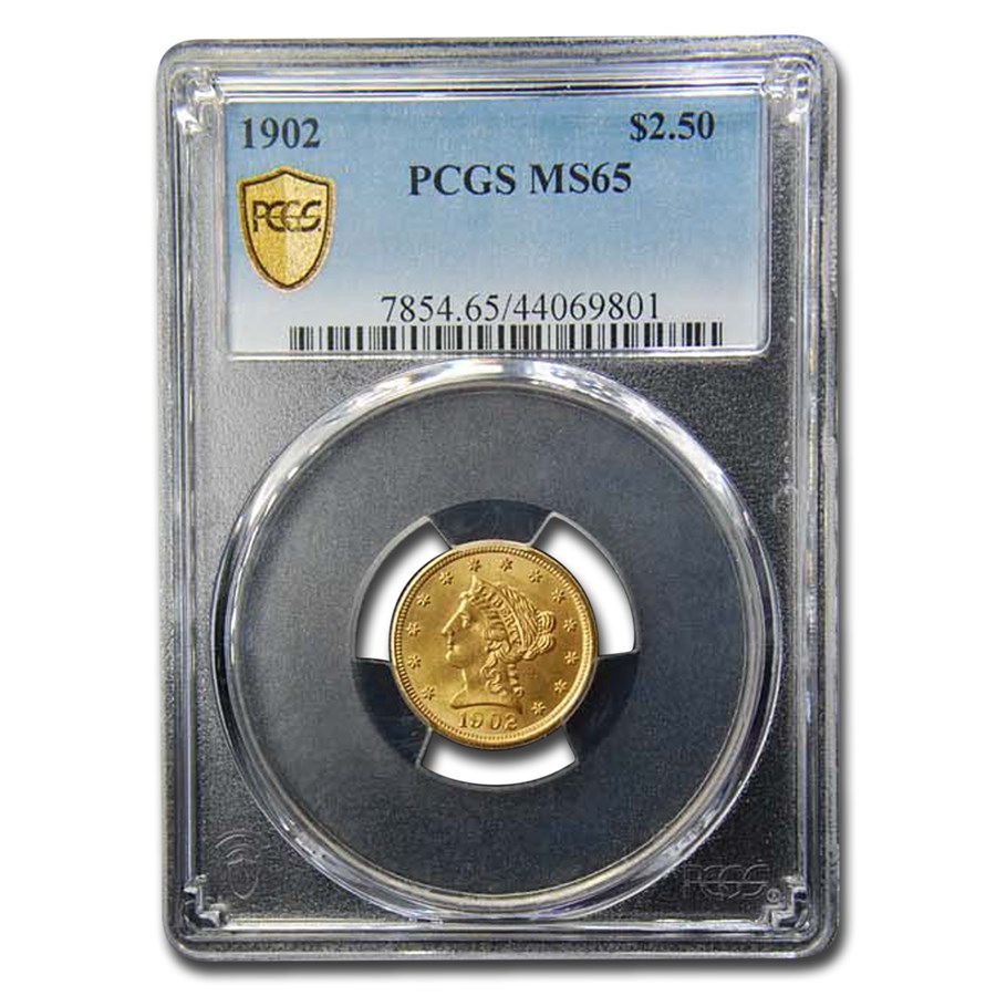 1902 $2.50 Liberty Gold Quarter Eagle MS-65 PCGS