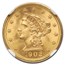 1902 $2.50 Liberty Gold Quarter Eagle MS-66 NGC