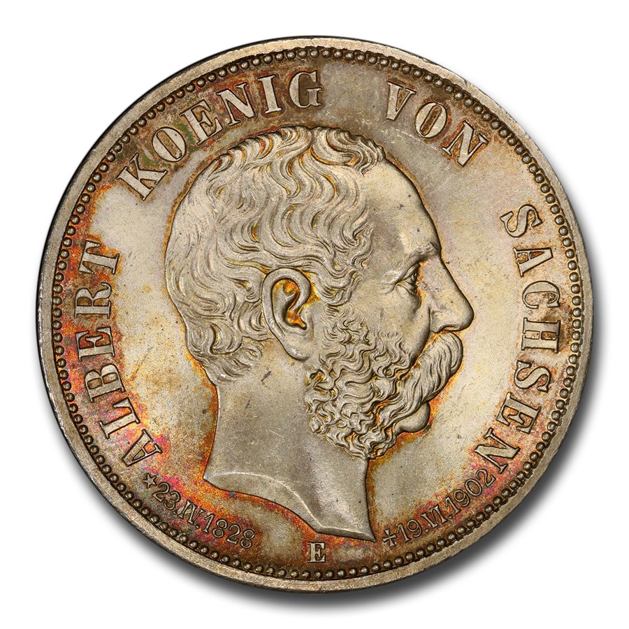 1902-E Germany Silver 5 Mark Koenig MS-66 PCGS