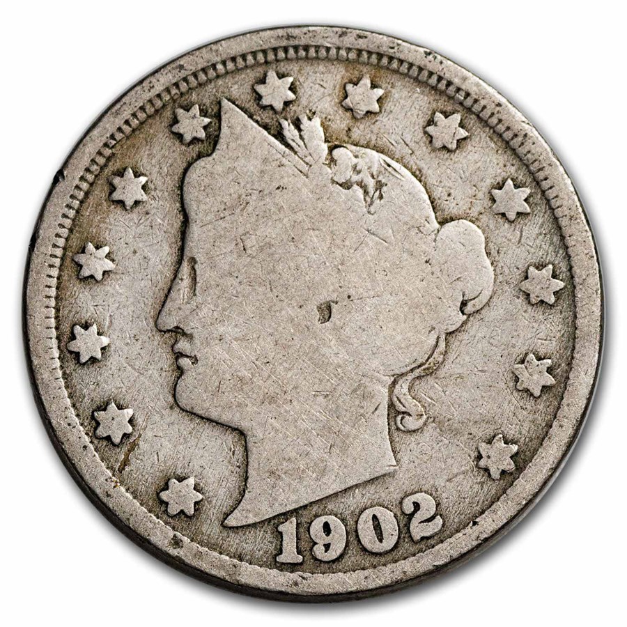 1902 Liberty Head V Nickel Good+