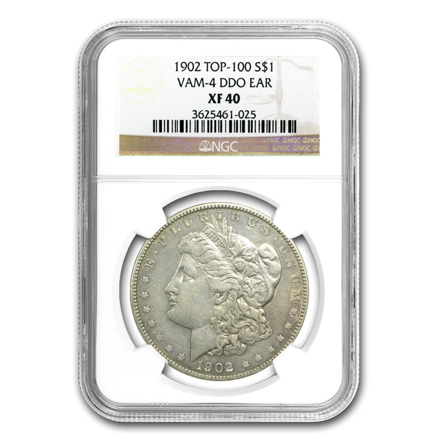 Buy 1902 Morgan Dollar XF-40 NGC (VAM-4, Doubled Ear, Top-100) | APMEX