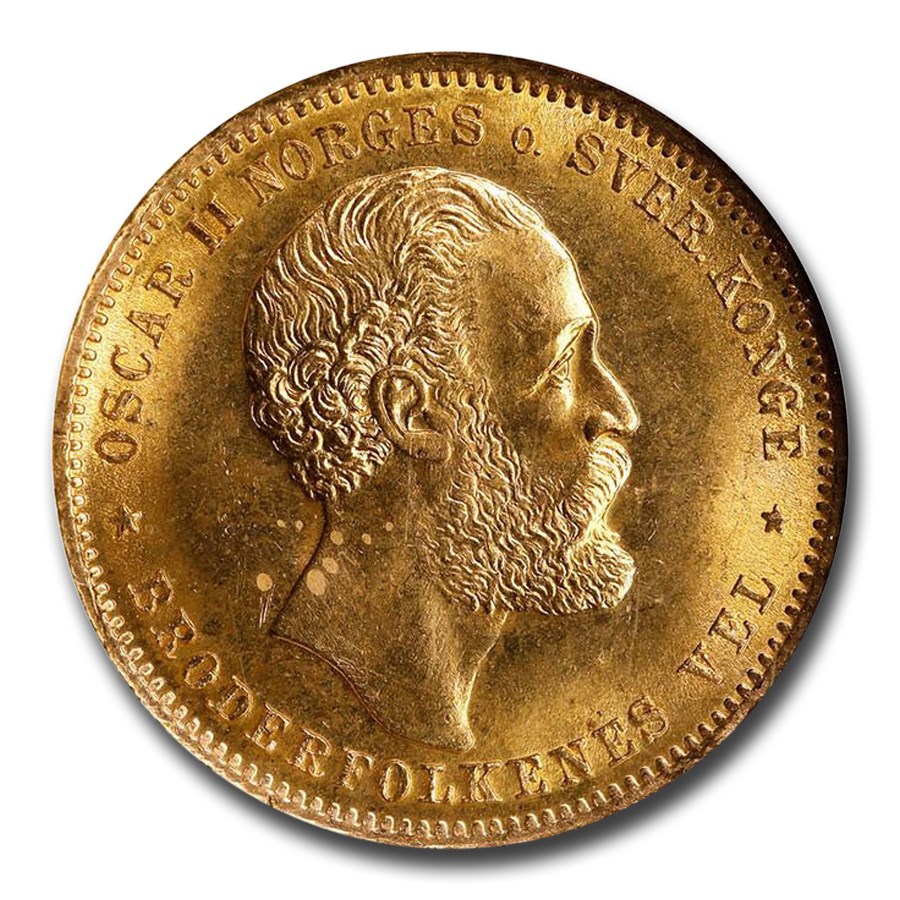 1902 Norway Gold 20 Kroner Oscar II MS-66 NGC