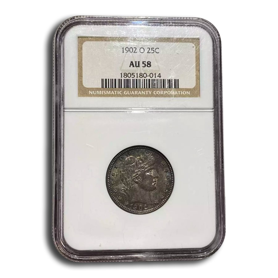 1902-O Barber Quarter AU-58 NGC