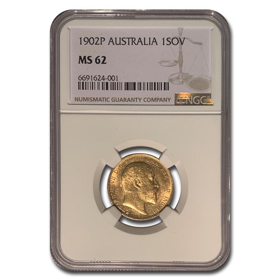 1902-P Australia Gold Sovereign Edward VII MS-62 NGC