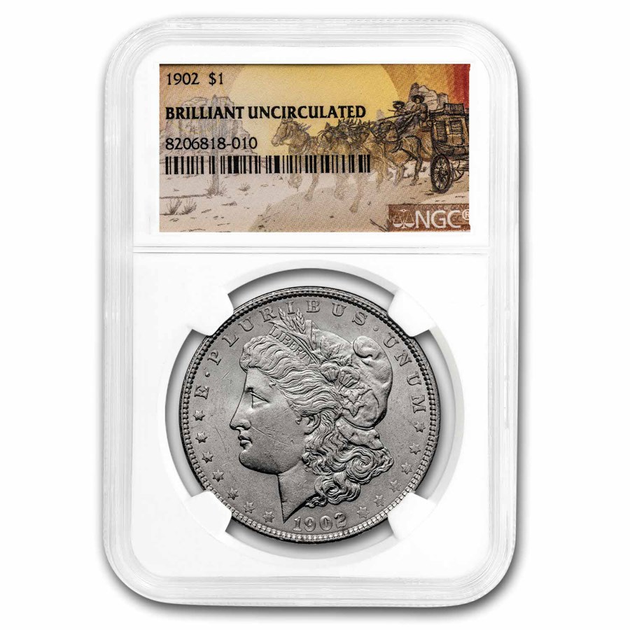 1902 Stage Coach Morgan Dollar BU NGC