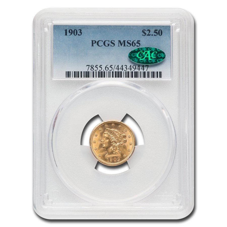 1903 $2.50 Liberty Gold Quarter Eagle MS-65 PCGS CAC