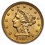 1903 $2.50 Liberty Gold Quarter Eagle MS-66 NGC