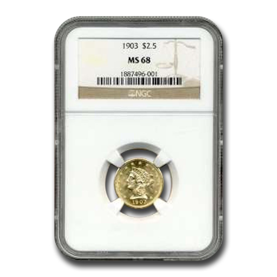 1903 $2.50 Liberty Gold Quarter Eagle MS-68 NGC