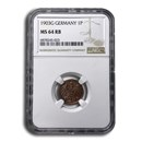 1903-G Germany Pfennig MS-64 NGC (Red/Brown)