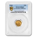 1903 Gold $1.00 Louisiana Purchase Jefferson MS-65 PCGS