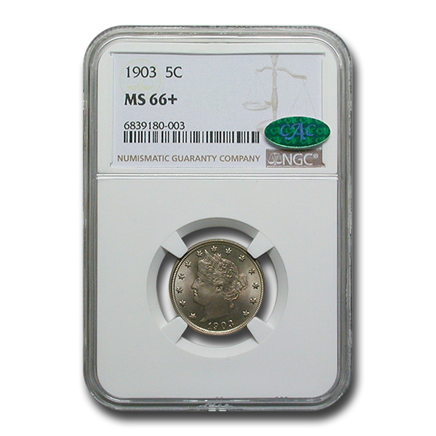 1903 Liberty Head V Nickel MS-66+ NGC CAC