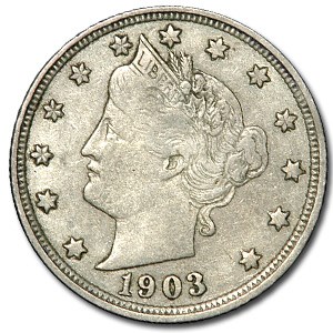 1903 Liberty Head V Nickel XF