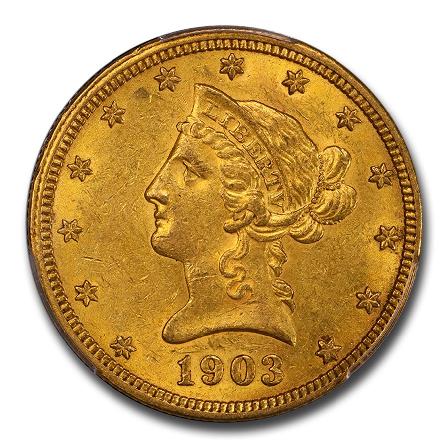 1903-O $10 Liberty Gold Eagle AU-55 PCGS CAC