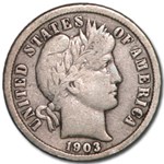 1903-O Barber Dime Fine