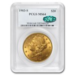 1903-S $20 Liberty Gold Double Eagle MS-64 PCGS CAC