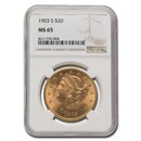 1903-S $20 Liberty Gold Double Eagle MS-65 NGC