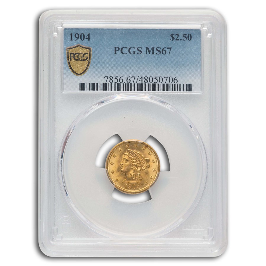 1904 $2.50 Liberty Gold Quarter Eagle MS-67 PCGS