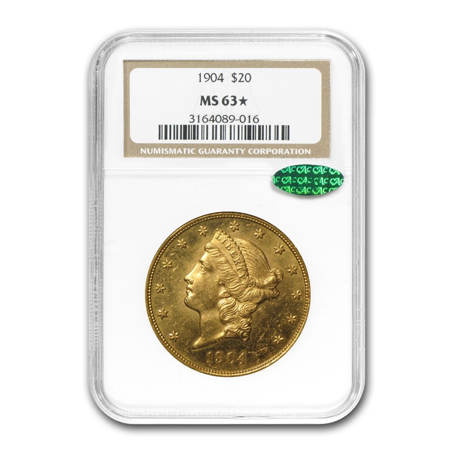 Buy 1904 $20 Liberty Gold Double Eagle MS-63* NGC (CAC) | APMEX