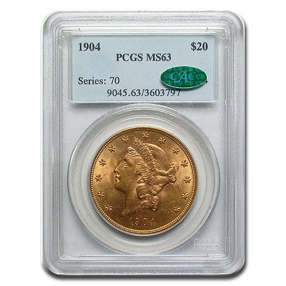 Buy 1904 $20 Liberty Gold Double Eagle MS-63 PCGS CAC | APMEX