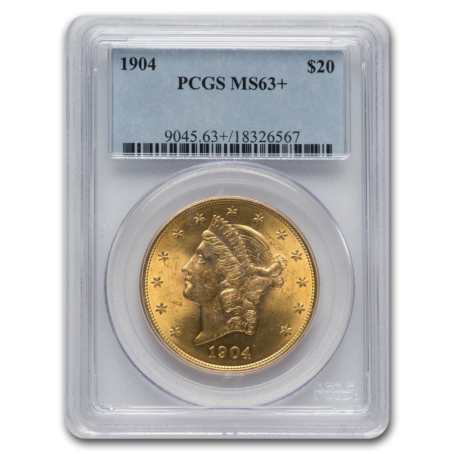 1904 $20 Liberty Gold Double Eagle MS-63+ PCGS (Plus)