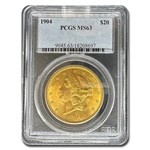 1904 $20 Liberty Gold Double Eagle MS-63 PCGS