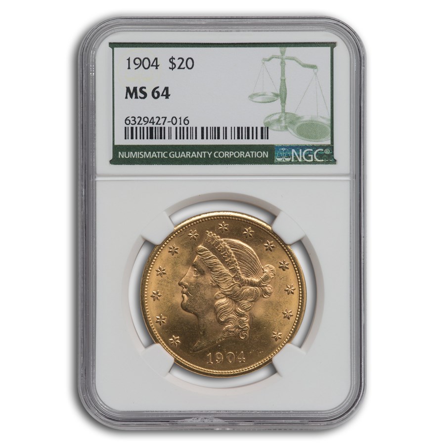 1904 $20 Liberty Gold Double Eagle MS-64 NGC (Green Label)