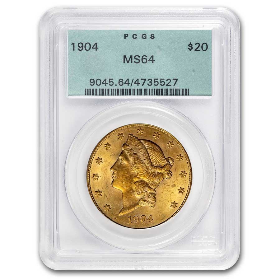 1904 $20 Liberty Gold Double Eagle MS-64 PCGS