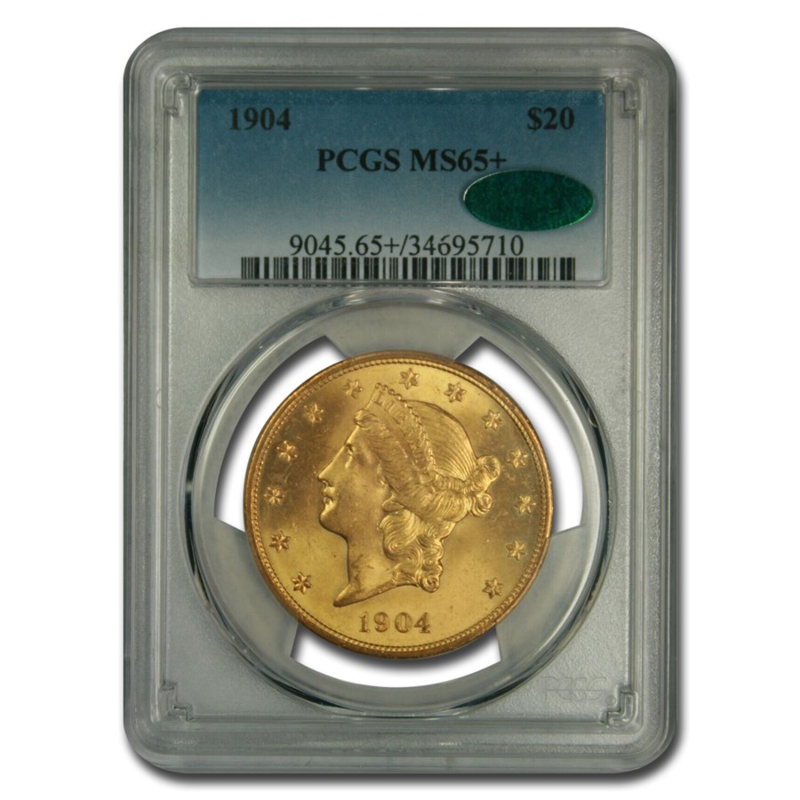 1904 $20 Liberty Gold Double Eagle MS-65+ PCGS CAC