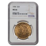 1904 $20 Liberty Gold Double Eagle MS-66 NGC