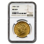 1904 $20 Liberty Gold Double Eagle MS-66+ NGC