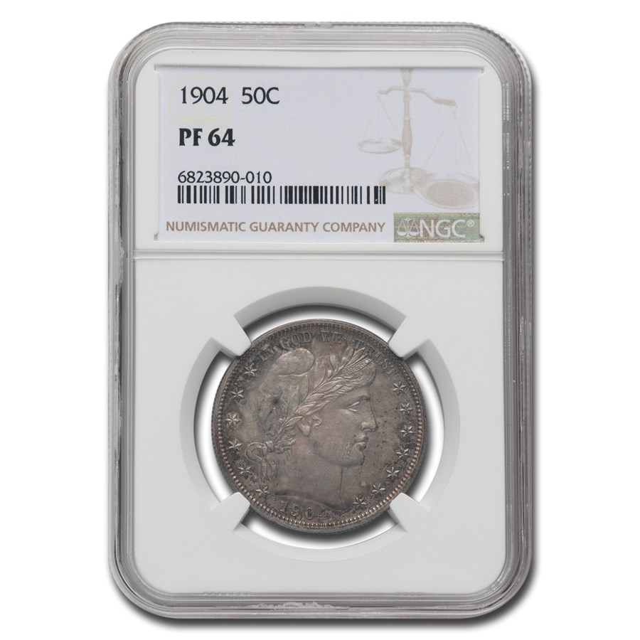 1904 Barber Half Dollar PF-64 NGC