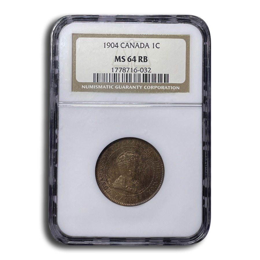 1904 Canada Large Cent Edward VII MS-64 NGC (Red/Brown)