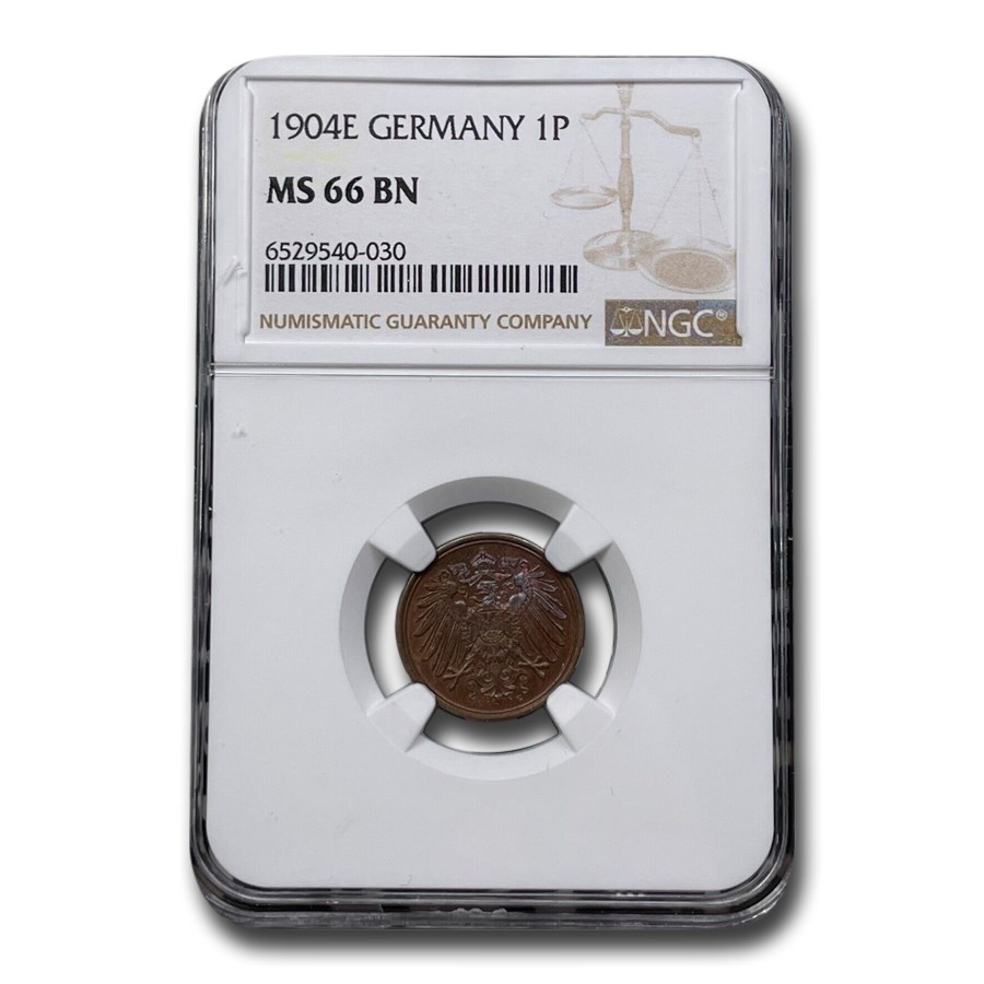 1904-E Germany Pfennig MS-66 NGC (Brown)
