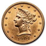 1904-O $10 Liberty Gold Eagle AU Details (Cleaned)