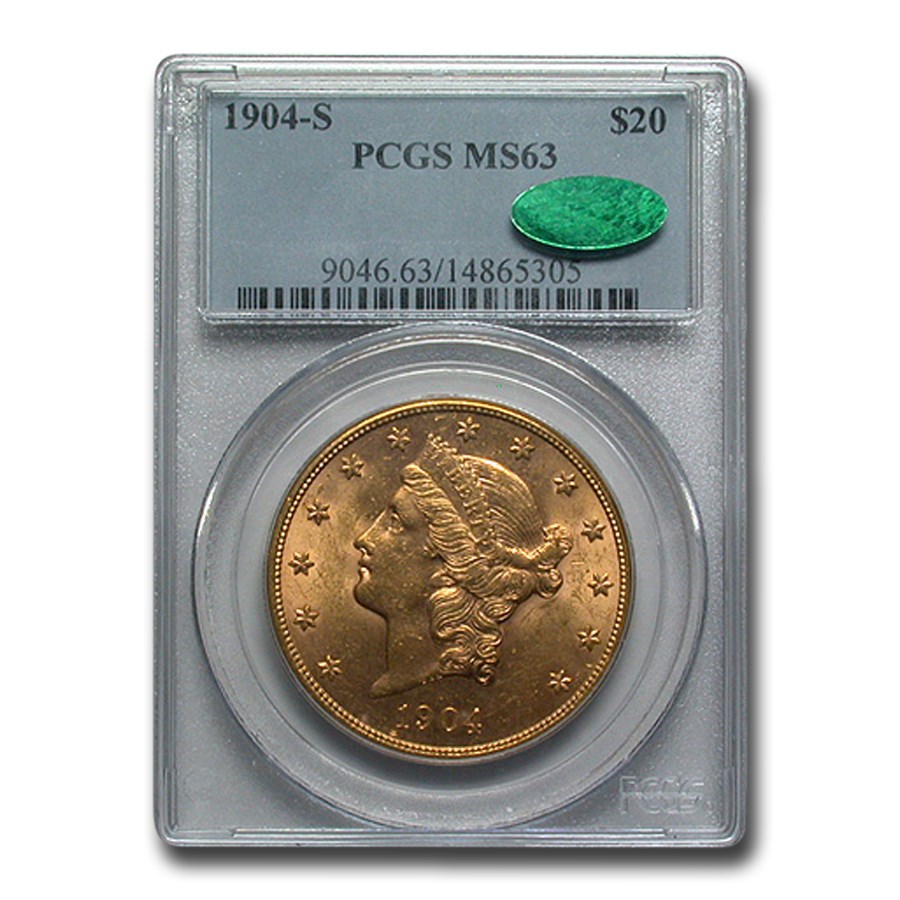 Buy 1904-S $20 Liberty Gold Double Eagle MS-63 PCGS CAC | APMEX