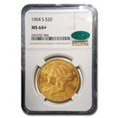 1904-S $20 Liberty Gold Double Eagle MS-64+ NGC CAC