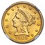 1905 $2.50 Liberty Gold Quarter Eagle MS-63 NGC