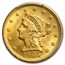 1905 $2.50 Liberty Gold Quarter Eagle MS-64 PCGS