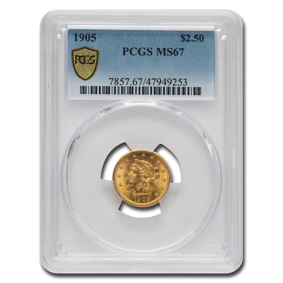 1905 $2.50 Liberty Gold Quarter Eagle MS-67 PCGS