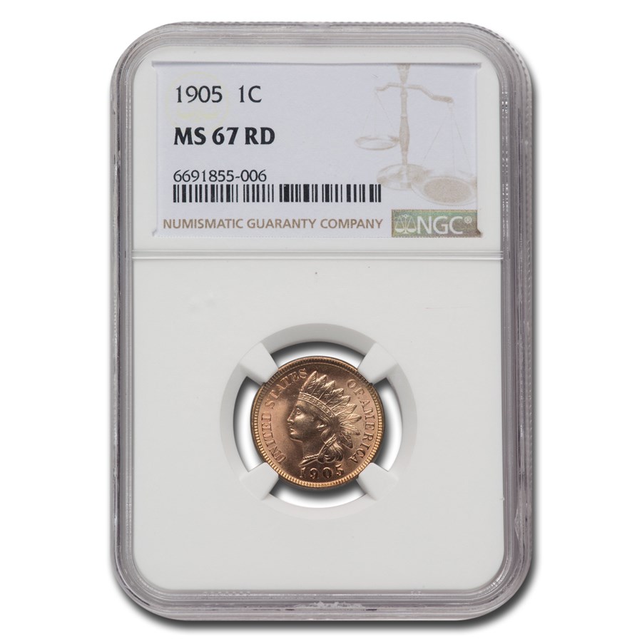 1905 Indian Head Cent MS-67 NGC (Red)